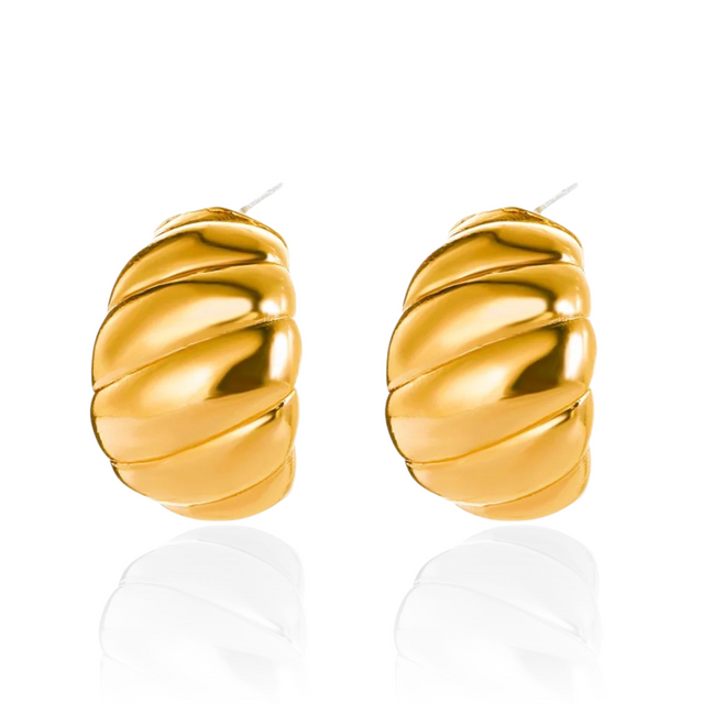 Bold Croissant Earrings Gold