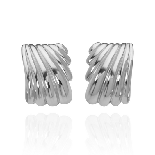 Vivian Earrings – large silver stud earrings for women, hypoallergenic vintage-inspired jewelry