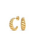 Golden Radiance Twist Hoops Earrings