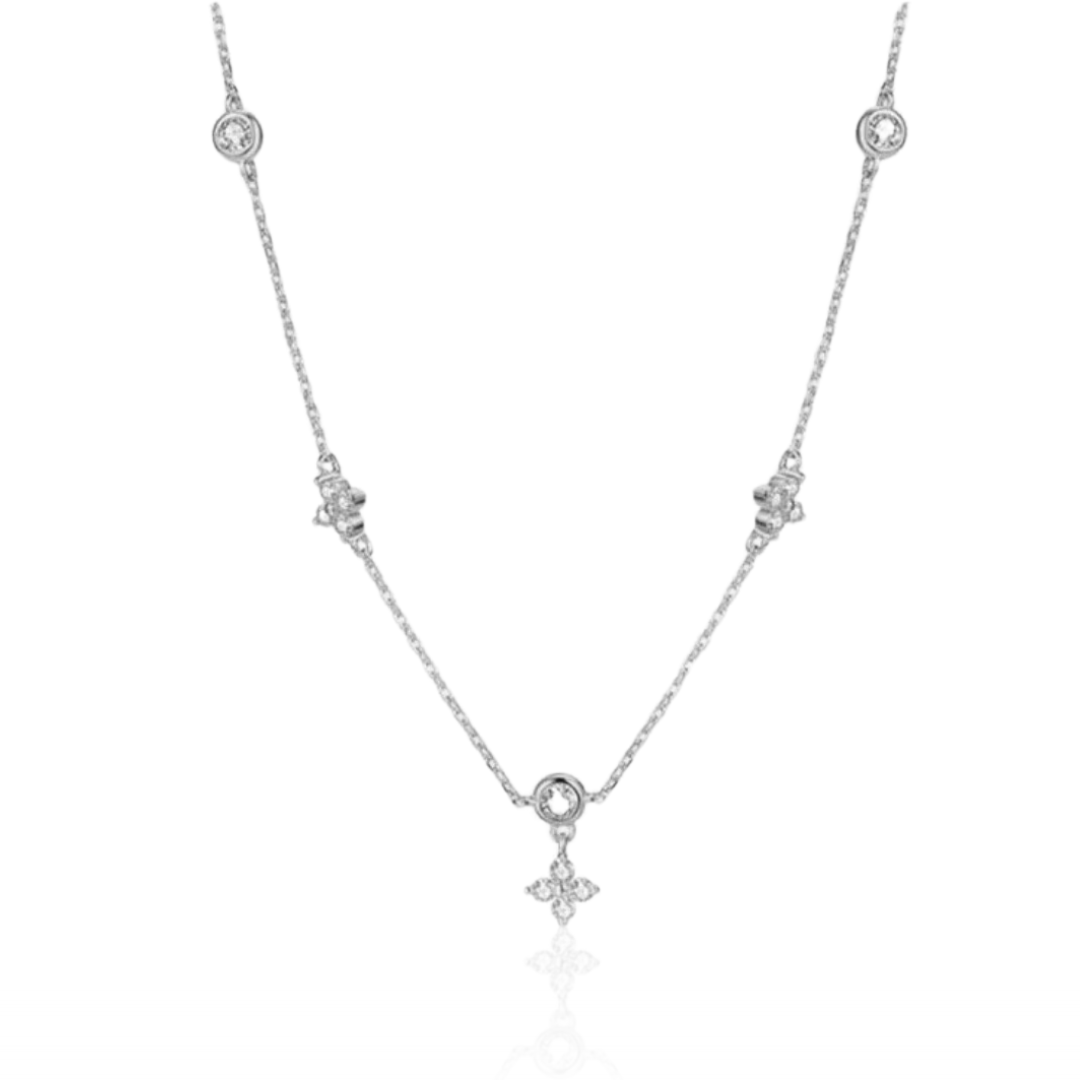 Tara Four Leaf Necklace White gold