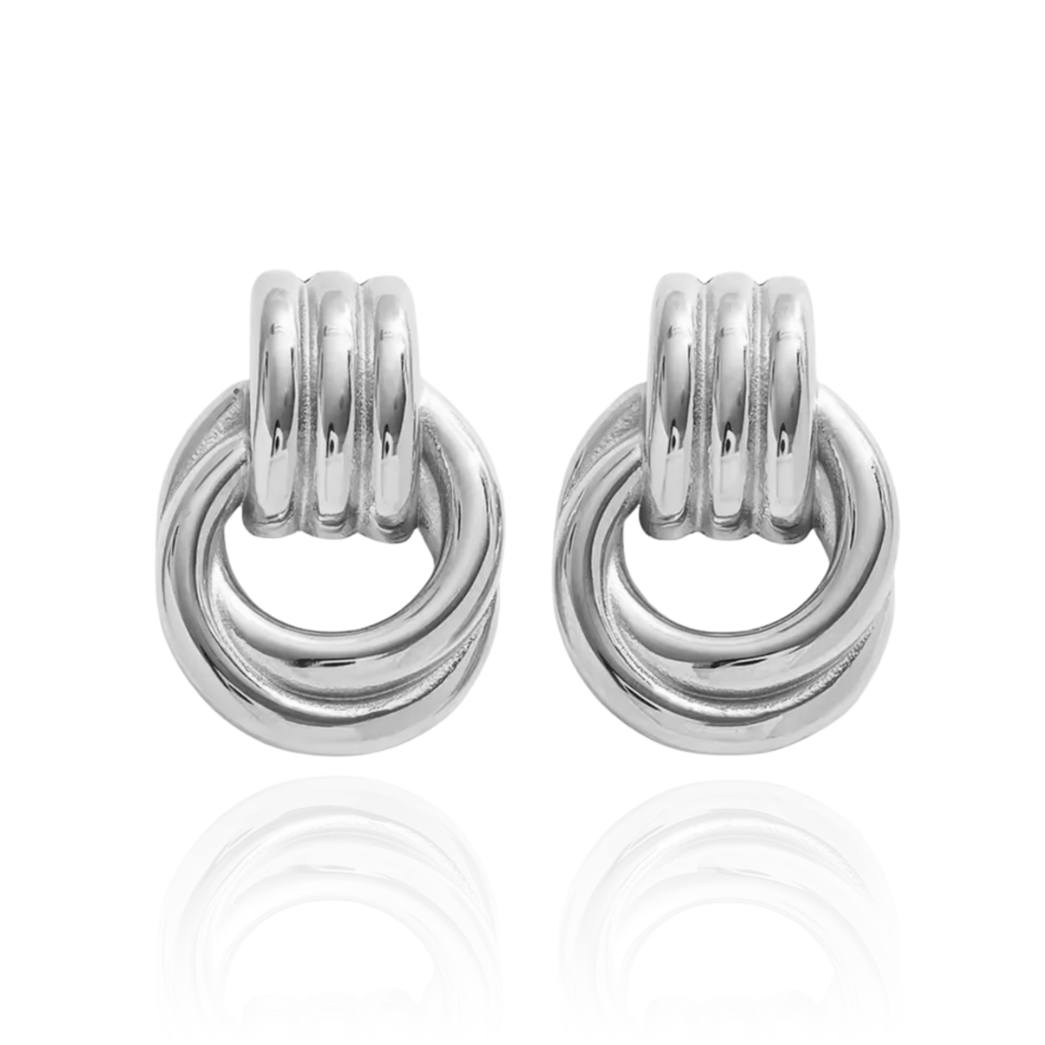 Amara Knot Earrings Silver