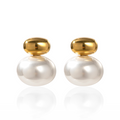 Audrey Pearl Earrings Gold