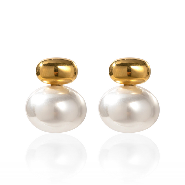 Audrey Pearl Earrings Gold