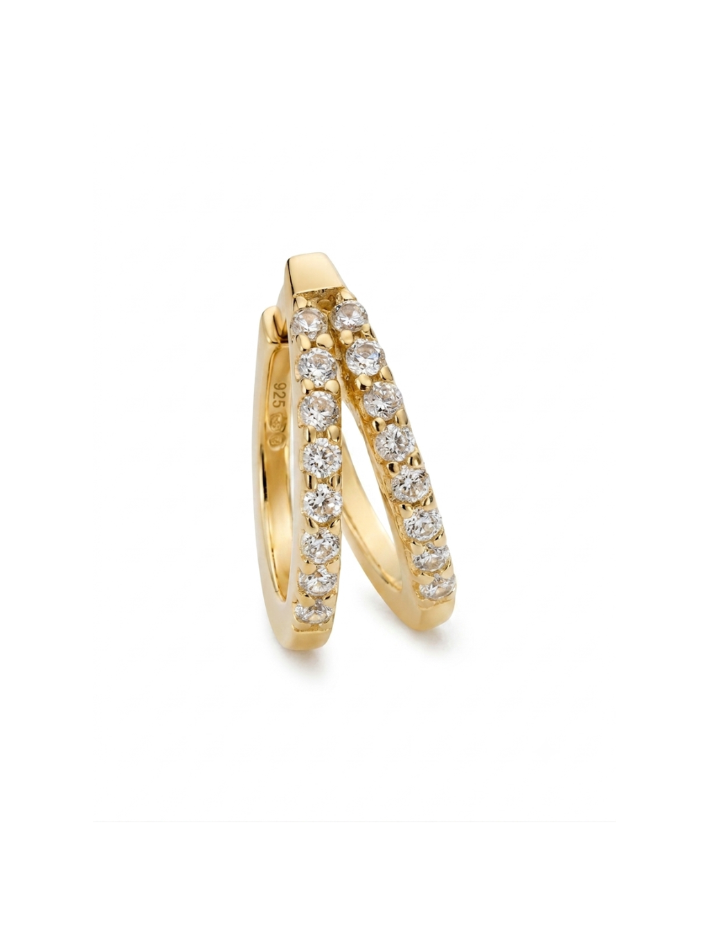 Double Pavé Huggie Earrings